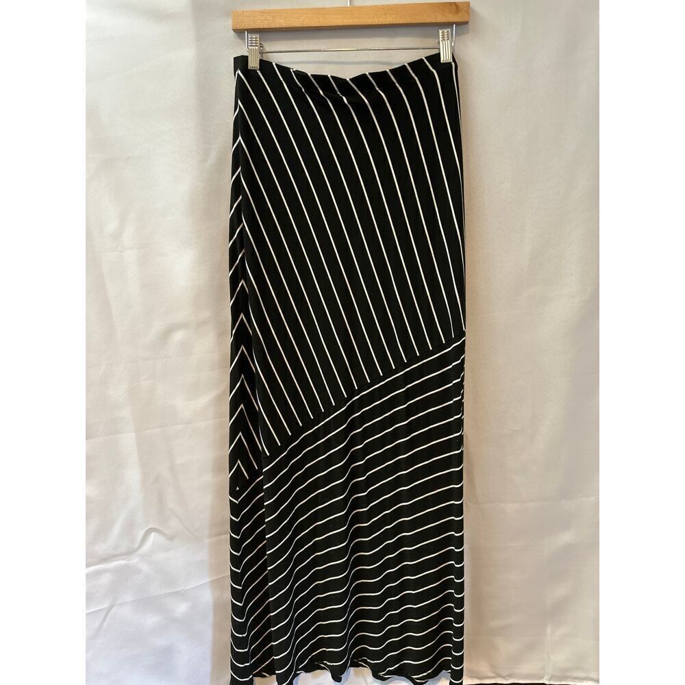 Matty M Black and White striped Maxi Skirt Size L